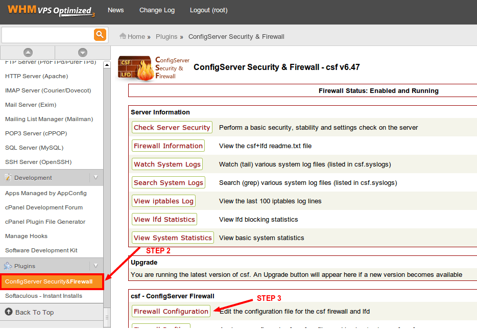 Potente firewall linux en WHM, CSF, ConfigServer Security & Firewall 1 CSF-ConfigServer Security -Firewall-whm